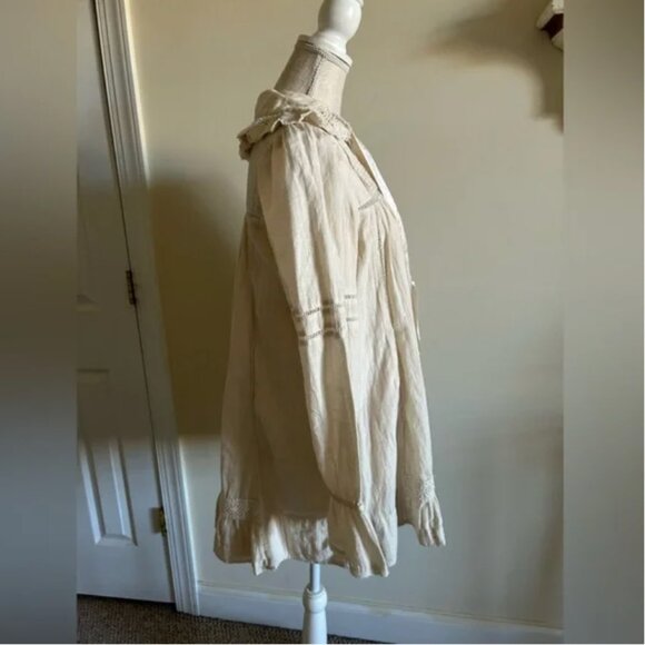 Free People 5 O'clock Tea Time Mini Dress Ivory Color Cotton size XS - Picture 6 of 11